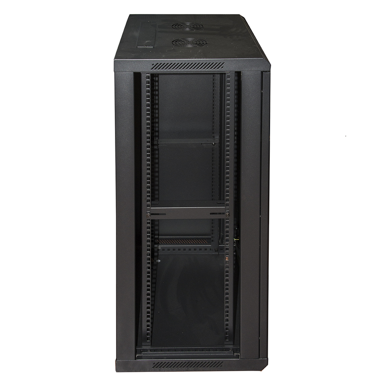 ARMADIO RACK 19" 20 UNITA' DA MURO (A)995X (L)600 X PROFONDITA' 450 MM. COLORE NERO PORTA VETRO