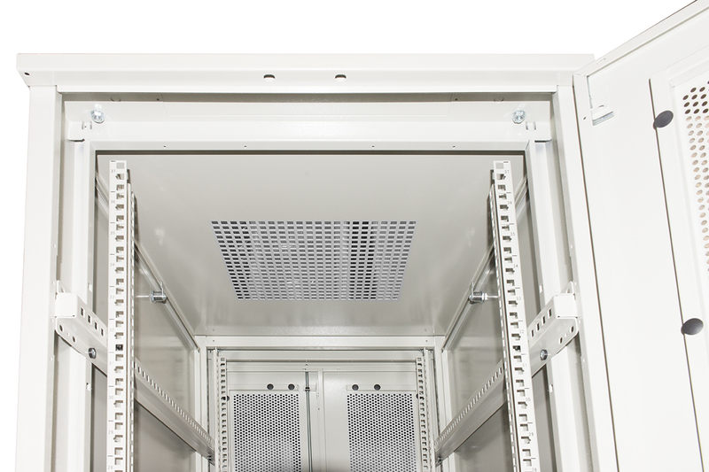 ARMADIO RACK 19"  PER RETI 37U (A)1833, (L)600, (P)1000 COLORE GRIGIO PORTA TRAFORATA
