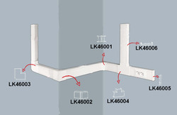 PEZZO DI GIUNZIONE PER 2 CANALINE LK46118 MM. 46X18
