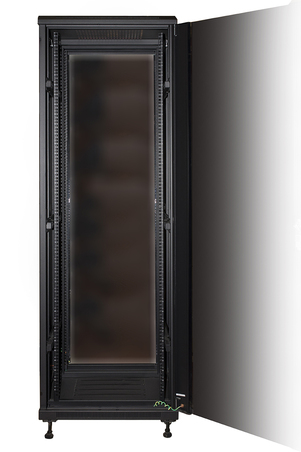 ARMADIO RACK 19" PER RETI 37U (A)1770, (L)600, (P)800 COLORE NERO PORTA VETRO