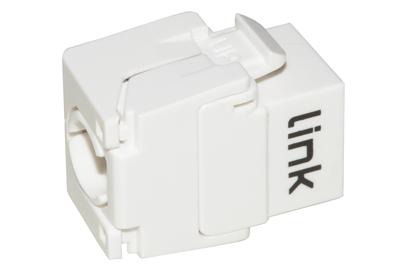 PRESA RETE KEYSTONE JACK RJ45 CATEGORIA 5E UTP TOOLESS COLORE BIANCO 180° CONTATTI DORATI 50 MICRON