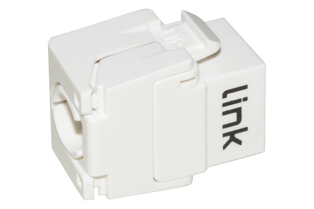 PRESA RETE KEYSTONE JACK RJ45 CATEGORIA 5E UTP TOOLESS COLORE BIANCO 180° CONTATTI DORATI 50 MICRON