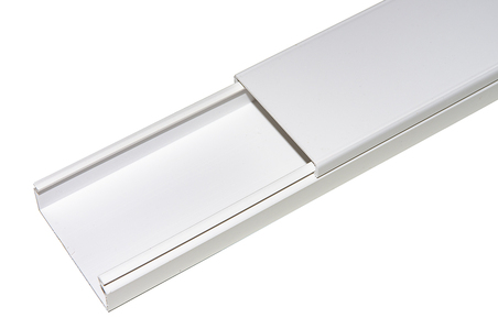 CONFEZIONE 6 CANALINE PASSACAVI IN PVC MM 60x25 MT 1 CON COPERCHIO SCORREVOLE BIANCO (6 MT IN TOTALE)
