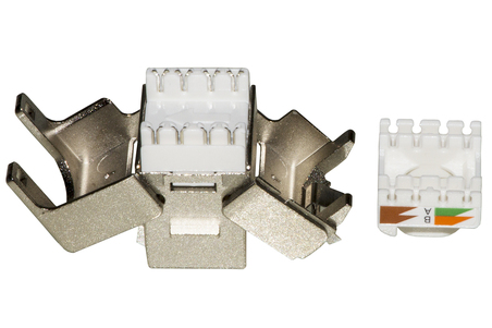 PRESA RETE KEYSTONE JACK RJ45 CATEGORIA 6A SCHERMATA TOOLESS CONTATTI DORATI 50 MICRON