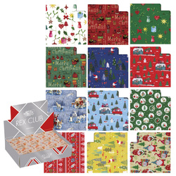 Scatola 100fg carta regalo Raso Country Natale 70X100cm Rex Sadoch-stagionale
