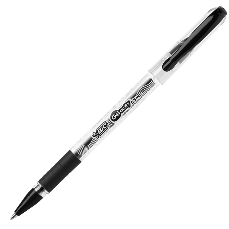 Scatola 30 penne sfera con cappuccio 0.5mm Gelocity Stic nero BICR