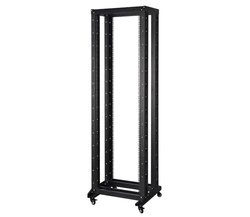 FRAME DI MONTAGGIO APERTO 19" 42 UNITA'  COLORE NERO  CON 4 MONTANTI 600X600 MM