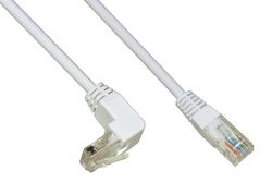 CAVO RETE UTP CAT. 5E NON SCHERMATO MT. 0,5 COLORE BIANCO 1 CONNETTORE 90°