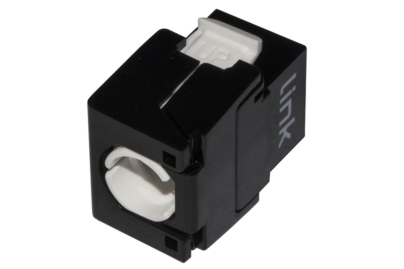 PRESA RETE KEYSTONE JACK RJ45 CATEGORIA 6A UTP TOOLESS COLORE NERO 180° CONTATTI DORATI 50 MICRON