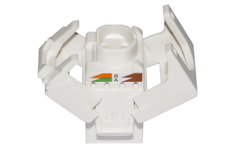 PRESA RETE KEYSTONE JACK RJ45 CATEGORIA 6A UTP TOOLESS COLORE BIANCO 180° CONTATTI DORATI 50 MICRON
