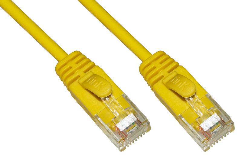 CAVO RETE CATEGORIA 6 NON SCHERMATO UTP COLORE GIALLO HALOGENFREE MT 0,25 SLIM