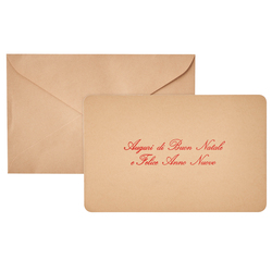 Biglietto Natale semplice c/busta e stampa in oro 9x14cm avana Sadoch