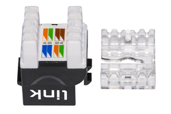 PRESA RETE KEYSTONE JACK RJ45 CATEGORIA 6 UTP COLORE NERO 180° CONTATTI DORATI 50 MICRON