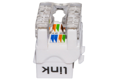 PRESA RETE KEYSTONE JACK RJ45 CATEGORIA 6 UTP COLORE BIANCO 180° CONTATTI DORATI 50 MICRON