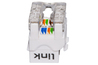 PRESA RETE KEYSTONE JACK RJ45 CATEGORIA 6 UTP COLORE BIANCO 180° CONTATTI DORATI 50 MICRON