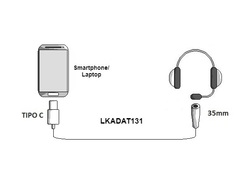 ADATTATORE USB-C MASCHIO - JACK AUDIO 3,5MM FEMMINA