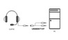 SDOPPIATORE AUDIO PER CUFFIE CON MICROFONO CON 1 CONNETTORE 3.5” SU SCHEDA AUDIO CON 2 CONNETTORI 3,5MM