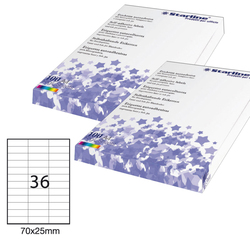 Etichetta adesiva bianca 100fg A4 70x25mm (36et/fg) STARLINE