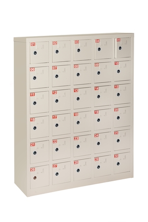 BOX 30 ALLOGGIAMENTI IN METALLO CON CHIUSURA CHIAVE, MISURE 110.5X23X90