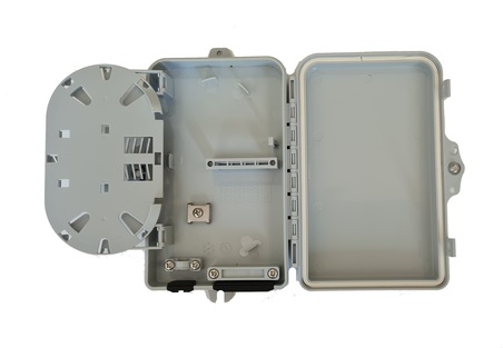 BOX DA ESTERNO 4 PORTE PER CONNETTORI FIBRA OTTICA SC SIMPLEX O LC DUPLEX PER APPLICAZIONI FTTH IP67