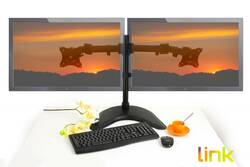 BRACCIO SUPPORTO DA TAVOLO CON BASE PER 2 MONITOR 13-27" FINO A 8 KG A 3 SNODI