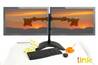 BRACCIO SUPPORTO DA TAVOLO CON BASE PER 2 MONITOR 13-27" FINO A 8 KG A 3 SNODI