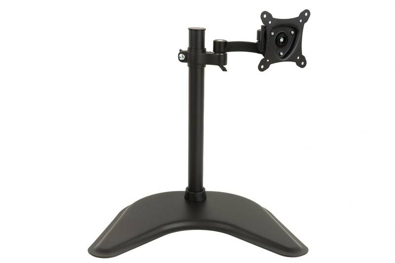 BRACCIO DA TAVOLO CON BASE PER VIDEO FINO A 15 KG DA 13 A 27" FINO A VESA 100X100 CON DUE SNODI