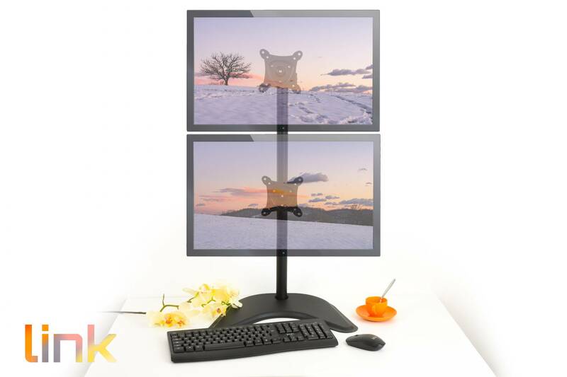 SUPPORTO DA TAVOLO CON BASE FINO A DUE VIDEO FINO A 15 KG DA 13 A 27" FINO A VESA 100X100