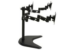BRACCIO DA TAVOLO CON BASE PER TRE VIDEO FINO A 15 KG DA 13 A 21" FINO A VESA 100X100
