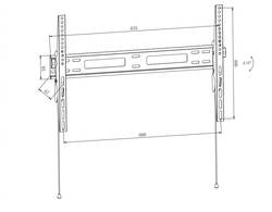 STAFFA A MURO PER TV FINO A 60 KG, DA 37 A 70" FINO A VESA 400X600 67 MM DISTANZA DAL MURO ORIENTAMENTO ALTO/BASSO 15°