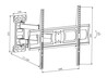 STAFFA A MURO PER TV FINO A 40 KG, DA 37 A 70" FINO A VESA 400X600 CON 3 SNODI ORIENTAMENTO ALTO/BASSO 5-10° ORIENTAMENTO LATERA
