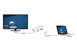 ADATTATORE MINI DISPLAYPORT MASCHIO 1.2 A DVI+HDMI® 4Kx2K+VGA FEMMINA