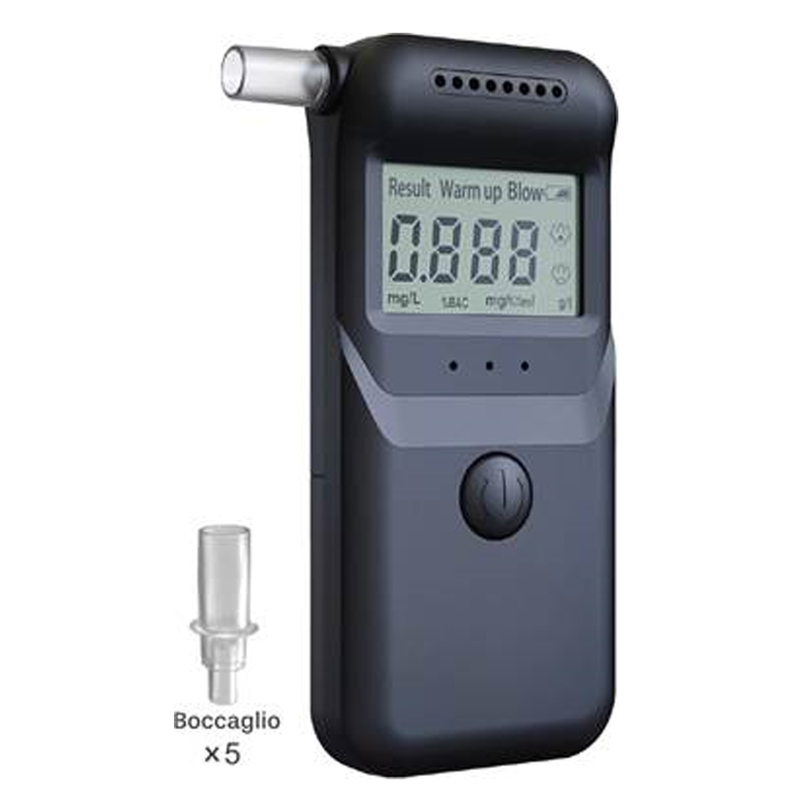 Etilometro digitale portatile MR997 con 5 boccagli di ricambio nero