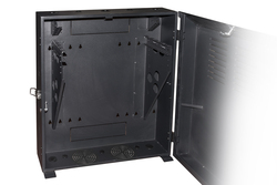 ARMADIO RACK 19" DA MURO VERTICALE 5U MISURE MM 650X730X248 COLORE NERO PER SERVER PROFONDI FINO A 58 CM, CON MONTANTI REGOLABIL