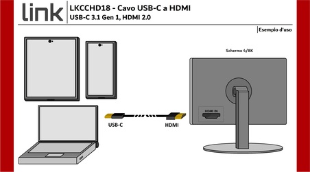 CAVO USB-C¨ MASCHIO - HDMI® MASCHIO CON HDCP 2.2 4K60HZ MT 1,80
