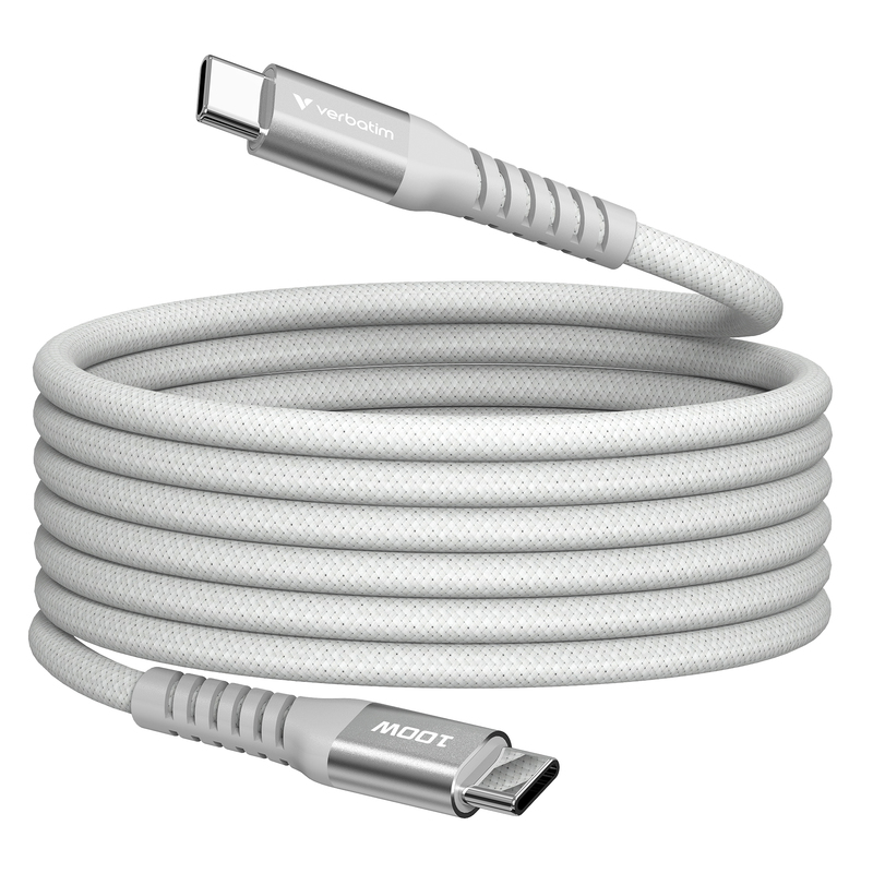Verbatim Cavo Magnetico Sync  Charge USB-C to USB-C 100W  120 cm_Grigio
