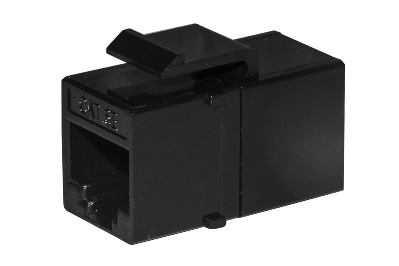 ADATTATORE PASSANTE 2X8 POLI RJ45 UTP NON SCHERMATO CAT.5E CON GANCI PER PANNELLI