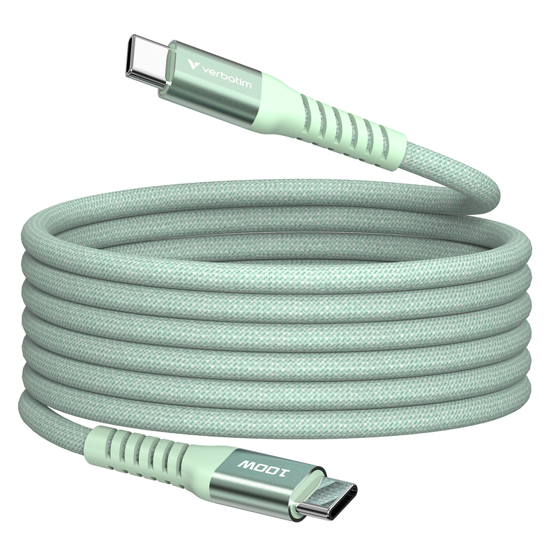 Verbatim Cavo Magnetico Sync  Charge USB-C to USB-C 100W  120 cm_Verde