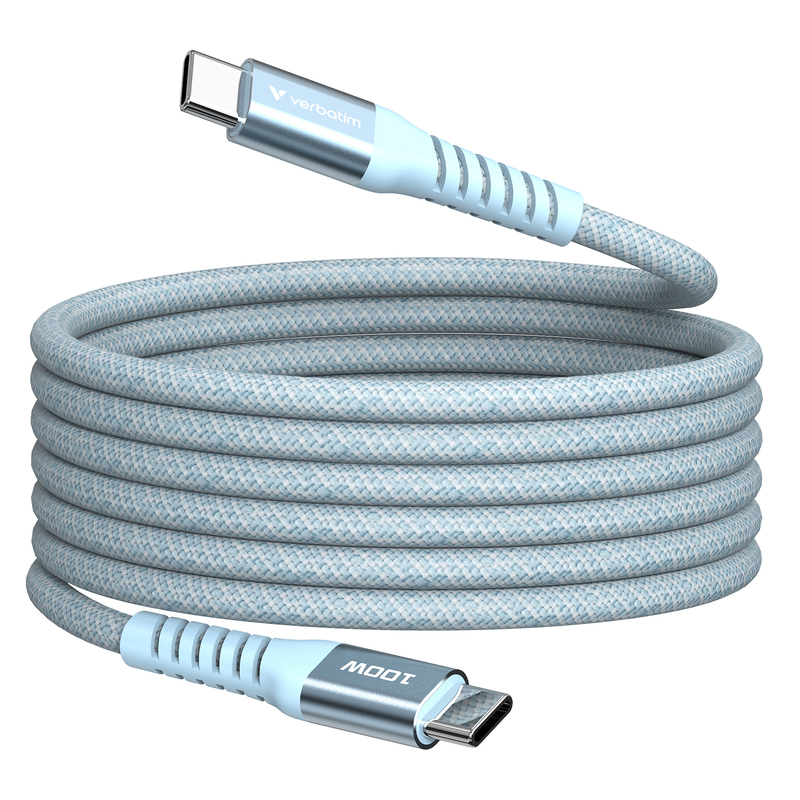 Verbatim Cavo Magnetico Sync Charge USB-C to USB-C 100W  120 cm_Blu