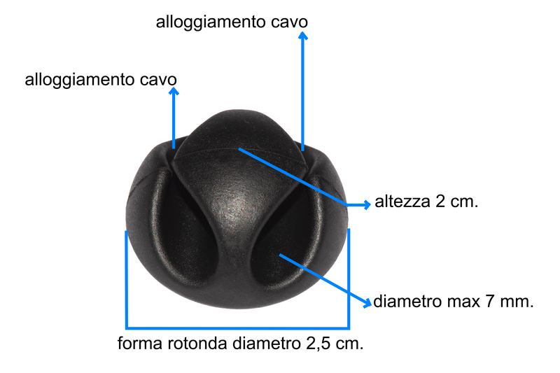 KIT 16 PEZZI SUPPORTI ADESIVI PER GESTIONE CAVI COLORE NERO