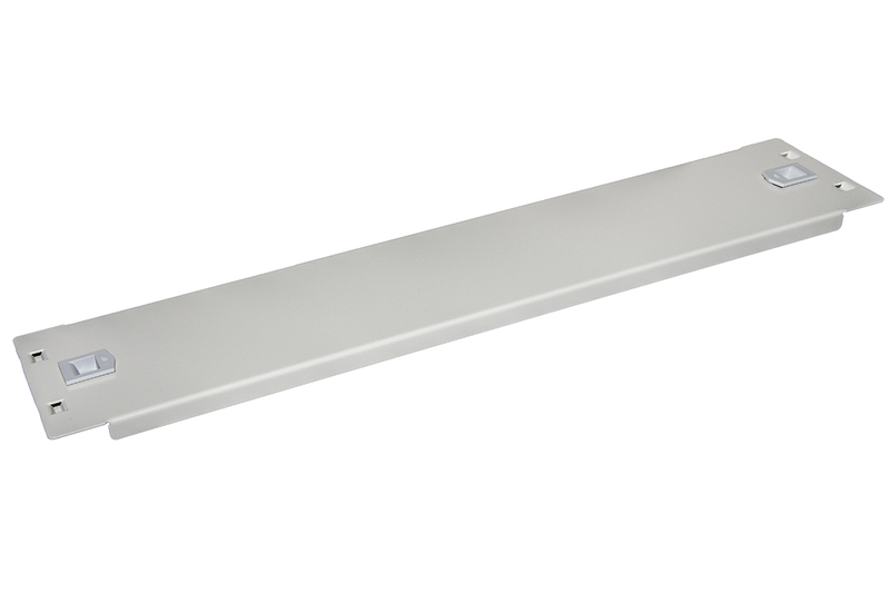 PANNELLO CIECO 2 UNITA' PER ARMADI RACK 19" COLORE GRIGIO CHIUSURA A SCATTO
