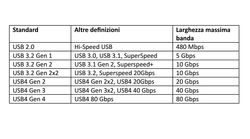 CAVO USB4 G3 CONNETTORI USB-C MASCHIO/MASCHIO 40 GBPS 100W (20V/5A) 8K 30HZ MT 1