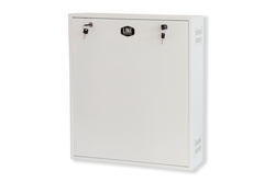 BOX A MURO PER DVR, 2 CHIAVI, 2 SWITCH PER ALLARMI  BIANCO, CM 53X13X65