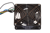 VENTOLA 120x120X38 220 VOLT COLORE NERO CON CAVO MT 2 SPINA ITALIANA CON GRIGLIA