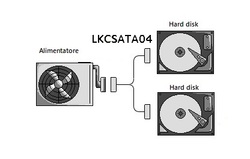 CAVO SATA ALIMENTAZIONE DA 15 PIN SATA MASCHIO A 2 X 15 PIN SATA 90°