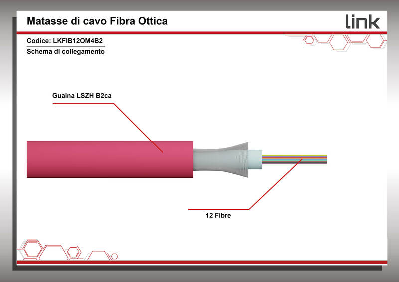 CAVO FIBRA OTTICA 12 FIBRE LOOSE OM4 ANTIRODITORE LSZH CLASSE B2CA (AL METRO)