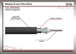 CAVO FIBRA OTTICA 12 FIBRE ARMATO DA ESTERNO/INTERNO ANTIRODITORE OS2 (AL METRO)