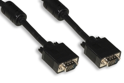 CAVO VGA MONITOR 15 POLI MASCHIO/MASCHIO MT.1,80 CON FERRITE CON 15 FILI COLLEGATI COLORE NERO