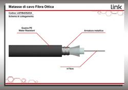 CAVO FIBRA OTTICA 4 FIBRE ARMATO DA ESTERNO/INTERNO ANTIRODITORE OS2 (AL METRO)