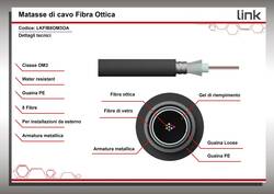 CAVO FIBRA OTTICA DA ESTERNO ARMATO OM3 GUAINA PE 8 FIBRE (AL METRO)